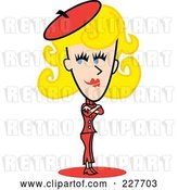 Vector Clip Art of Retro Blond Lady Standing with Her Arms Crossed by Andy Nortnik