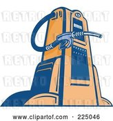 Vector Clip Art of Retro Blue and Orange Gas Pump by Patrimonio