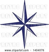 Vector Clip Art of Retro Blue and White Nautical Star by Inkgraphics