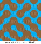 Vector Clip Art of Retro Blue Background with Brown Blobs by Arena Creative