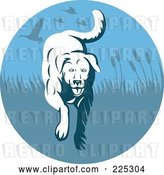Vector Clip Art of Retro Blue Hunting Retriever Dog Logo by Patrimonio