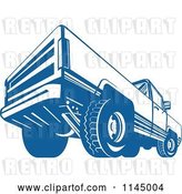 Vector Clip Art of Retro Blue Pickup Truck from the Back by Patrimonio