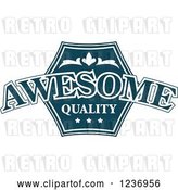 Vector Clip Art of Retro Blue Quality Label 3 by Vector Tradition SM