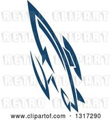 Vector Clip Art of Retro Blue Space Rocket 11 by Vector Tradition SM