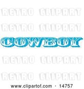 Vector Clip Art of Retro Blue Western Cowboy Restroom Sign by Andy Nortnik