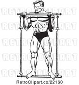 Vector Clip Art of Retro Bodybuilder Lifting a Bar by BestVector
