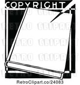 Vector Clip Art of Retro Book and Copyright Text by Prawny Vintage