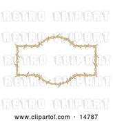 Vector Clip Art of Retro Border Frame of Barbed Wire over a White Background by Andy Nortnik