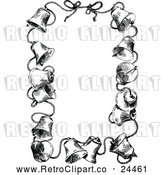 Vector Clip Art of Retro Border of Bells and Ropes by Prawny Vintage
