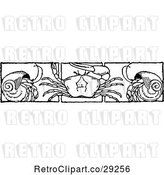 Vector Clip Art of Retro Border of Crabs and Hermits by Prawny Vintage