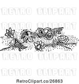 Vector Clip Art of Retro Border of Flowers by Prawny Vintage