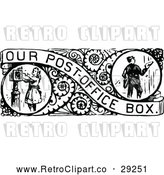 Vector Clip Art of Retro Border of Mail Boxes by Prawny Vintage
