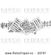 Vector Clip Art of Retro Border of Sheet Music by Prawny Vintage