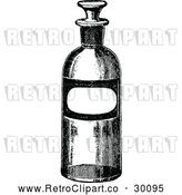 Vector Clip Art of Retro Bottle with a Blank Label by Prawny Vintage