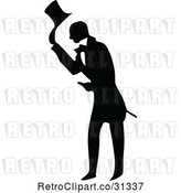 Vector Clip Art of Retro Bowing Gentleman by Prawny Vintage