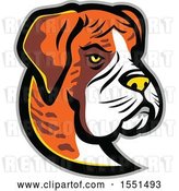 Vector Clip Art of Retro Boxer Dog Mascot Head by Patrimonio