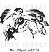 Vector Clip Art of Retro Boxers Fighting by BestVector