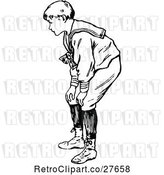 Vector Clip Art of Retro Boy Bending over by Prawny Vintage