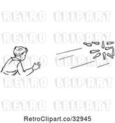 Vector Clip Art of Retro Boy Bowling by Picsburg