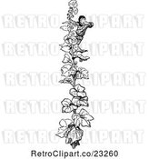 Vector Clip Art of Retro Boy Climbing a Beanstalk by Prawny Vintage