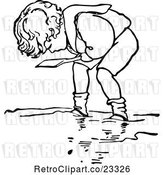 Vector Clip Art of Retro Boy Digging in Sand 2 by Prawny Vintage
