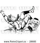 Vector Clip Art of Retro Boy Falling 1 by Prawny Vintage