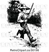 Vector Clip Art of Retro Boy Hunting by Prawny Vintage