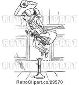 Vector Clip Art of Retro Boy Jumping over a Candle Stick by Prawny Vintage