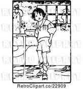 Vector Clip Art of Retro Boy Making a Mess by Prawny Vintage
