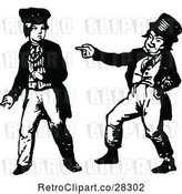 Vector Clip Art of Retro Boy Making Fun of Another Boy by Prawny Vintage