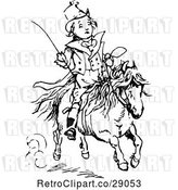Vector Clip Art of Retro Boy on a Pony by Prawny Vintage