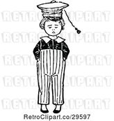 Vector Clip Art of Retro Boy with a Hat by Prawny Vintage