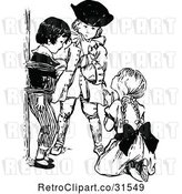 Vector Clip Art of Retro Boys and Girl Playing Pirate Games by Prawny Vintage