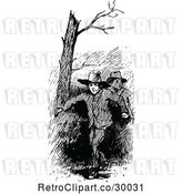 Vector Clip Art of Retro Boys Hiking Outdoors by Prawny Vintage