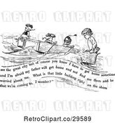 Vector Clip Art of Retro Boys in a Boat with Text by Prawny Vintage