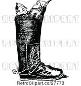 Vector Clip Art of Retro Boys in a Boot by Prawny Vintage