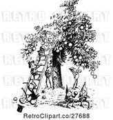 Vector Clip Art of Retro Boys in an Orchard by Prawny Vintage