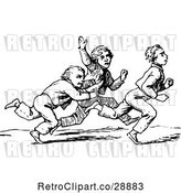 Vector Clip Art of Retro Boys Running by Prawny Vintage