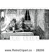 Vector Clip Art of Retro Boys Wriring a Letter by Prawny Vintage