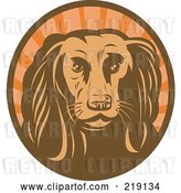 Vector Clip Art of Retro Brown and Orange Cocker Spaniel Logo by Patrimonio