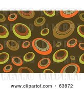 Vector Clip Art of Retro Brown Background of Yellow and Orange Circles by KJ Pargeter