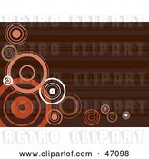 Vector Clip Art of Retro Brown Background with Circles by Prawny