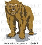 Vector Clip Art of Retro Brown Bear by Patrimonio