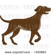 Vector Clip Art of Retro Brown Pointer Dog by Patrimonio