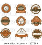 Vector Clip Art of Retro Brown Quality and Organic Labels by Vector Tradition SM