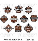 Vector Clip Art of Retro Brown Quality Guarantee Labels by Vector Tradition SM