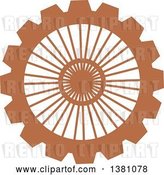 Vector Clip Art of Retro Brown Steampunk Gear Cog Wheel by BNP Design Studio