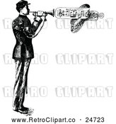 Vector Clip Art of Retro Bugler by Prawny Vintage
