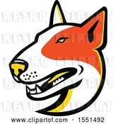 Vector Clip Art of Retro Bull Terrier Dog Mascot Head by Patrimonio
