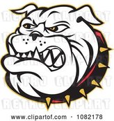 Vector Clip Art of Retro Bulldog and Spiked Collar by Patrimonio